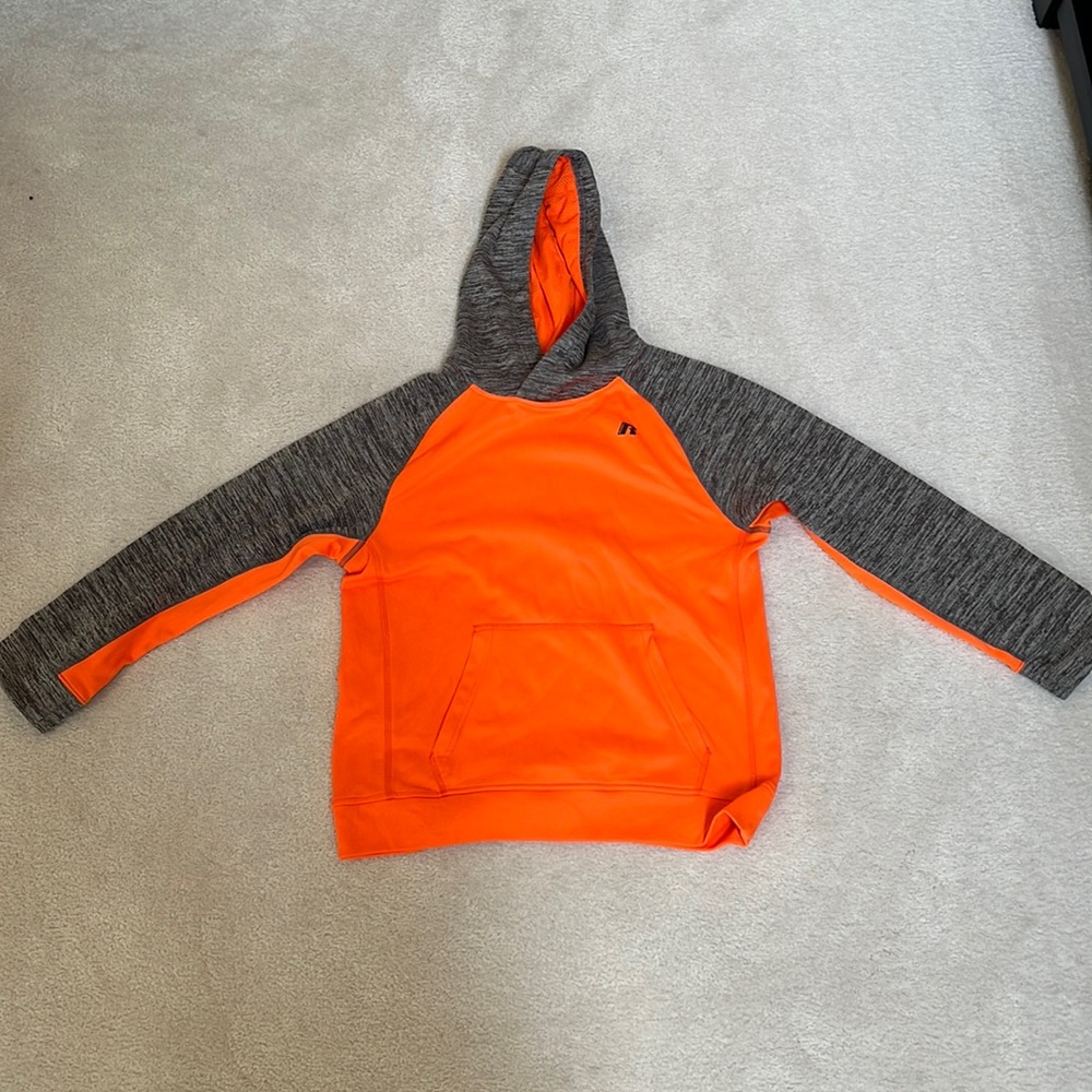 Youth XL Orange & Gray Russel Hoodie